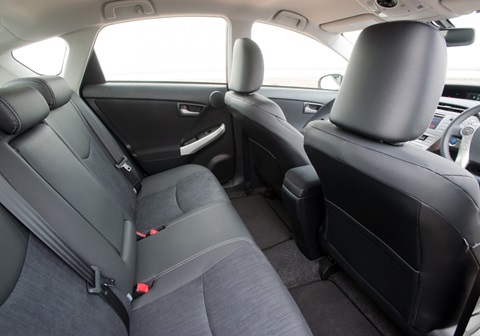 Spacious rear seats of Toyota Prius