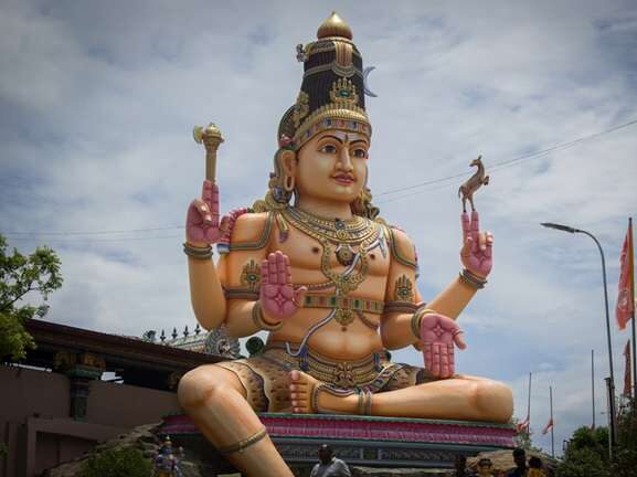 Giant Shiva statue at Koneswaram Temple in Trincomalee Sri Lanka