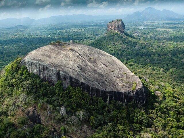 Scenic view from Pidurangala Rock overlooking Sigiriya Lion Rock
