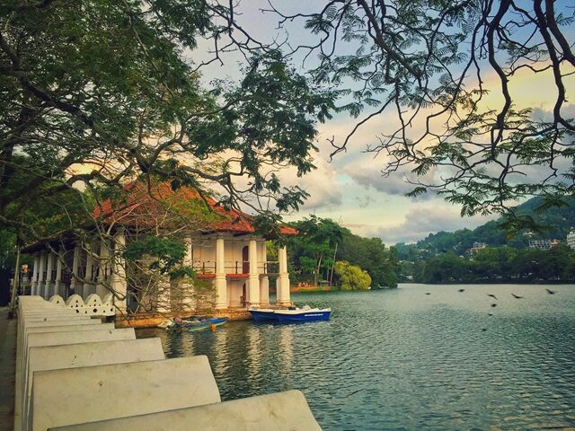 Scenic Kandy Lake in Sri Lanka