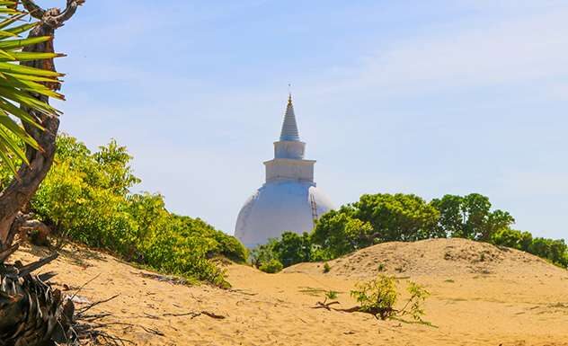 Muhudu Maha Viharaya stupa near Arugam Bay Sri Lanka