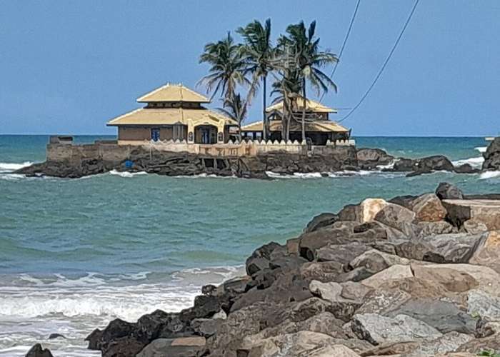 Seenigama Muhudu Viharaya Buddhist temple on island near Hikkaduwa Sri Lanka